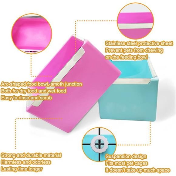 Food and Water Bowl for Small Pets, Rabbit Guinea Pig Hay Feeder - Picture 5 of 7